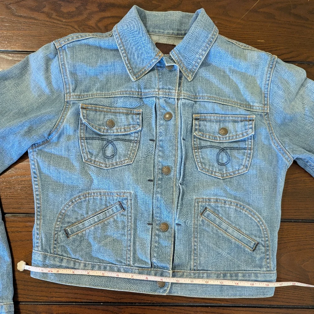 Hand-painted Howls Moving Castle Romantic Scene Lucky Brand Denim Jacket sz M - Picture 8 of 12
